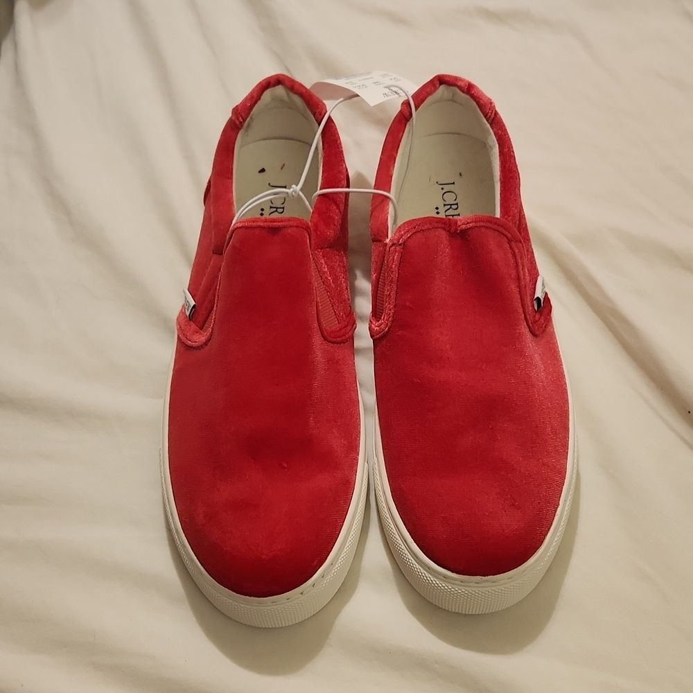 J. Crew velvet slip on shoes nwt